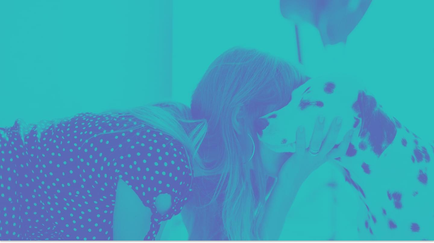 woman with dalmatian